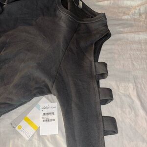 Zella Charcoal Long Sleeve with Strap Accents